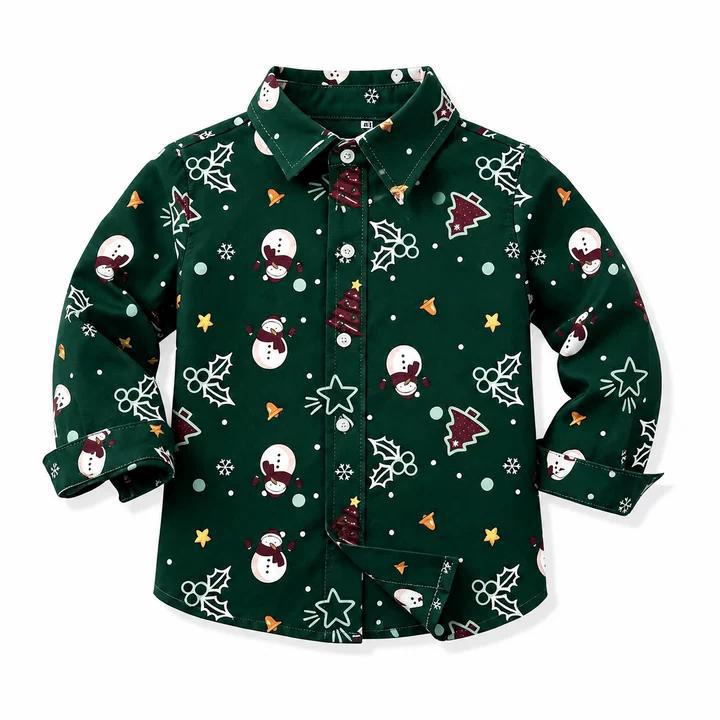 Christmas Matching Family Shirts - Cute Snowman Print Long Sleeve Tops